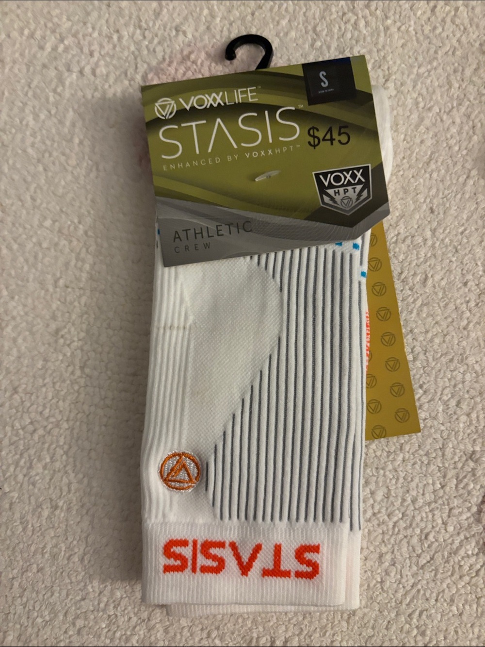 VoxxLife White Athletic Crew Socks